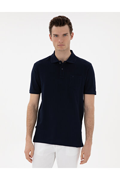 Pierre Cardin Mornarsko plava osnovna polo majica standardnog kroja koja se n...
