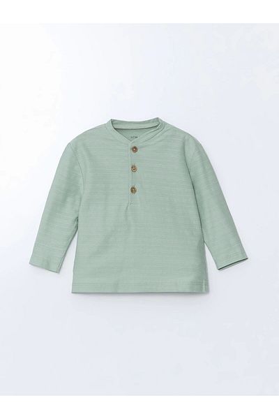 LC Waikiki Lcw Baby Baby Boy Green Prevailing Collar T-Shirt and Sweatpants Set of 2