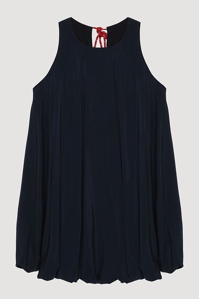 Quzu Μπλε Navy Mini Ballon Φόρεμα - Καπίστρι