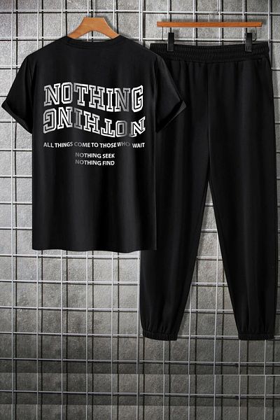 uyguntarz Unisex 2-Piece Nothing Printed Tracksuit Set