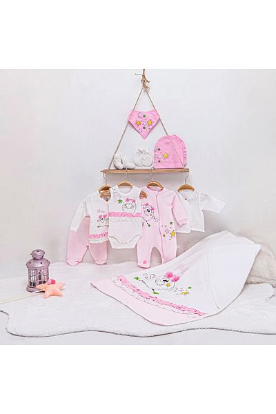 İmaj Baby Girl Monster Girl Pink 10 Piece Hospital Discharge Set