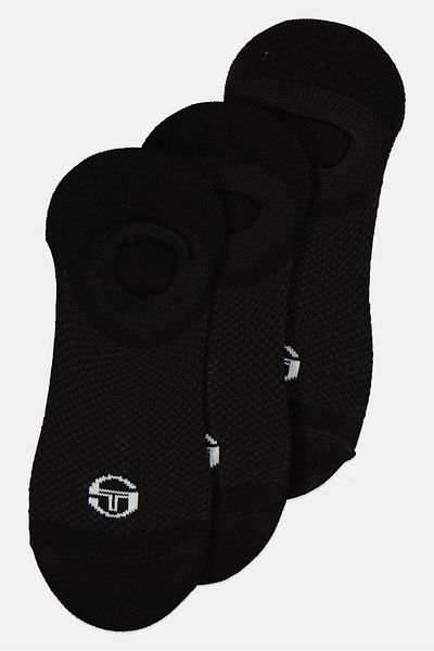 Sergio Tacchini Women 3 Pair Brand Logo Invisible Socks, Black