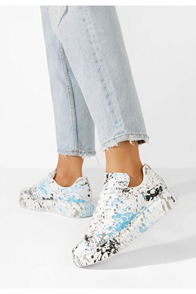 B T Shoes Women's Sneakers White Splash