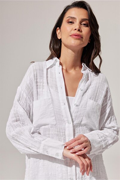 White By Nature Over Size Pocket Shirt