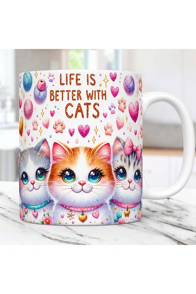 rk tasarım Cat Themed Special Design Mug