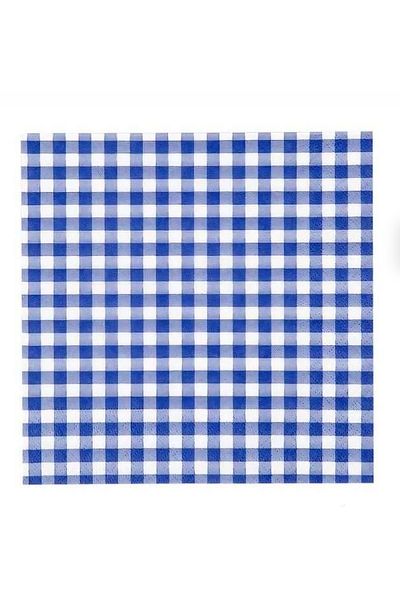 alenked 33X33 cm Gingham Navy Blue Paper Napkins 20 Pcs