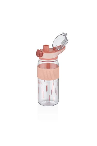 Vagonlife 550ml Comfortable Drinking Patterned Silicone Body Lockable Lid Polycarbonate Flask Pink SM