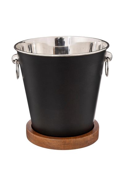 Secret de Gourmet Trendy and Designer Ice Bucket Black and Brown 21 x 22cm