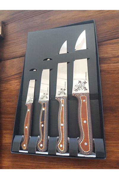 MERTCAN KNİFE 4lü mutfak bıçak seti verzalit kabze outdoor av ve kamp bıçağı
