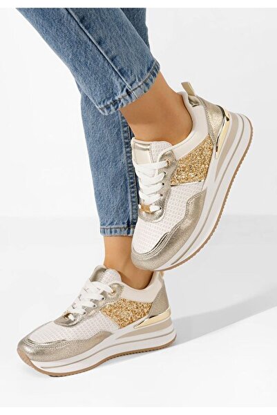 B T Shoes Sneakers Cu Platforma Hanifa Bej