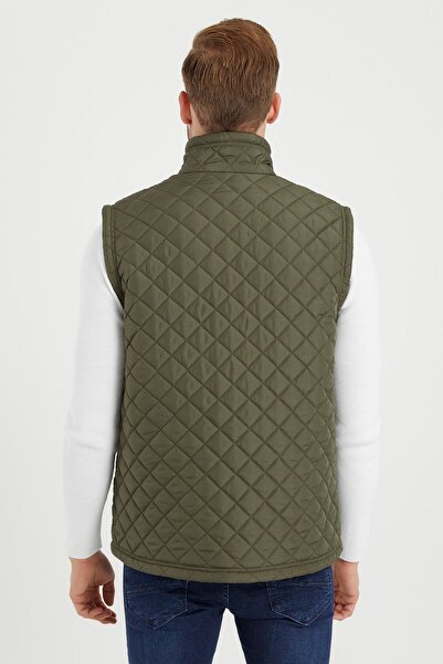 DYNAMO Erkek Haki Kapitoneli İçi Polar Astarlı Rahat Kalıp Yelek