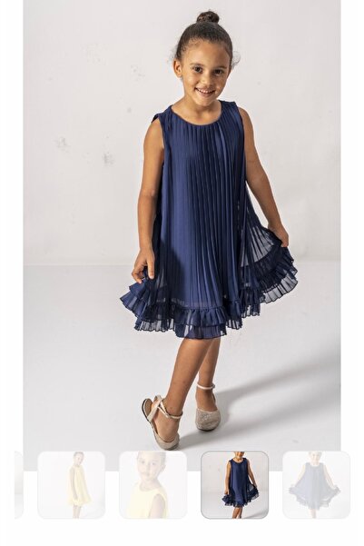 Porland Wecan Kız Çocuk Pliseli Özel Gün Elbisesi