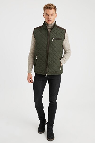 DYNAMO Erkek Haki Polar Astarlı Rahat Kalıp Kapitone Yelek