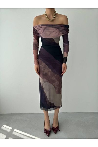 MRA Fashion    Sevilla Madonna Collar Tulle Dress