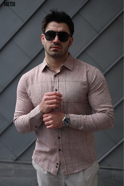 Kokosh moda Νέα σεζόν Ανδρικό πουκάμισο με μακρυμάνικο βαμβακερό λινό γιακά