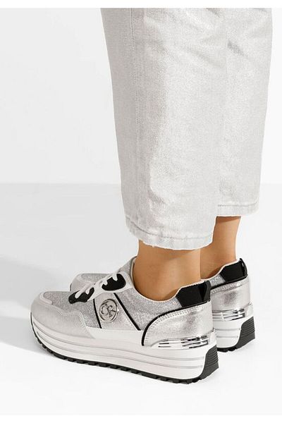 B T Shoes Sneakers Cu Platforma Lamisia Argintii