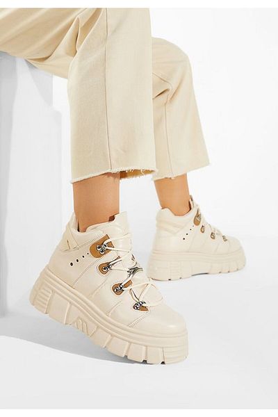 B T Shoes Adidasi Cu Platformă Bej Naloria