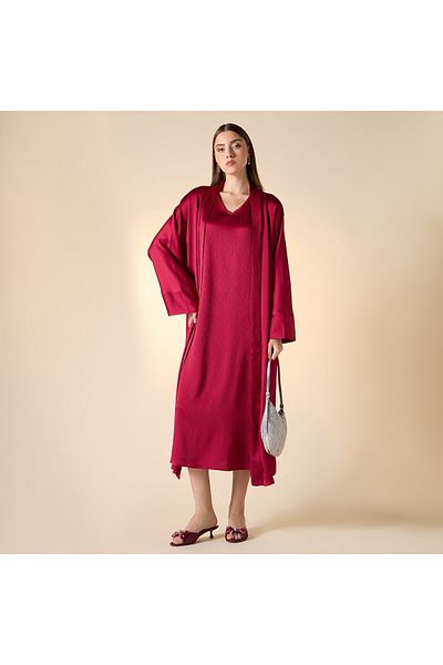Iconic Iconic Textured Sleeveless Dress with Shrug