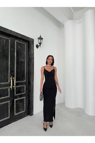 ARK MAĞAZALARI Rochie lungă de damă cu guler Degaje, elegantă și atrăgătoare