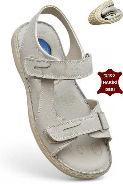 ISPARTALILAR 088 Heel Gel Full Orthopedic Sole Γνήσιο δέρμα Ανδρικά Σανδάλια Velcro Σανδάλια