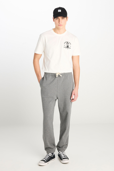 Lee Regular Fit Normal Kesim Normal Bel Ribanalı Paça Gri Melanj Sweatpant Jo...