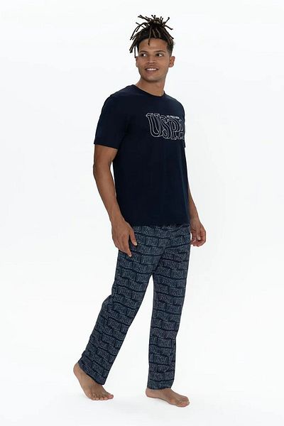 U.S. Polo Assn. Ανδρικό Σετ Πιτζάμες Navy Blue 3 τεμαχίων - 18903