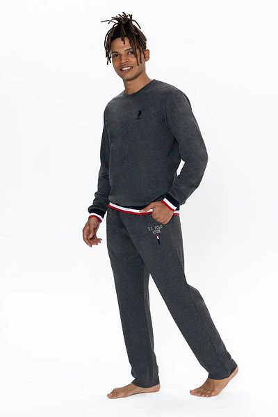 U.S. Polo Assn. Ανδρικό μακρυμάνικο λαιμόκοψη U.S. Polo Assn - Anthracite Melange