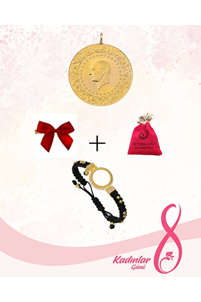 Victoria Çeyrek Altın Eski Tarihli (KULPLU 22 AYAR) (Bileklik )