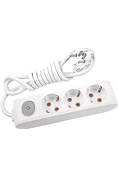 STOREMAX Multi-Let Triple Socket with Switch, Grounded, Wired, Shielded 5 Mt