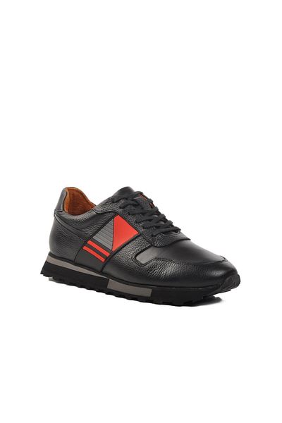 AYAKMOD Premium 130 m Black Floater Genuine Leather Men's Casual Shoes