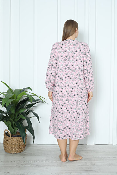 Nicoletta Tunica din bumbac cu maneca lunga de marime mare - ROZ