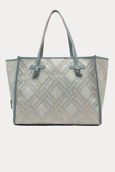 GIANNI CHIARINI Marcella Raffia Fabric Shopping Bag Handbag