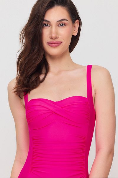 MEBA Neon Pink - Μαγιό φόρεμα με ρυθμιζόμενο λουράκι και κορδόνι