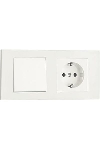 Hepta Collection Ovivo Grano White Set of 2 Switch and Grounded Socket Set