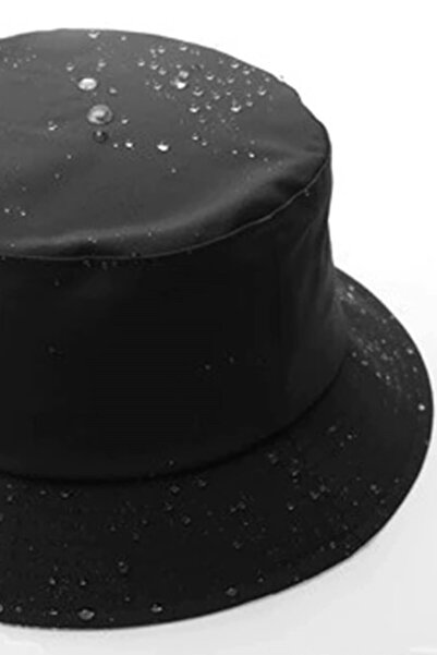 Külah Yağmur Şapkası Balıkçı Safari Outdoor Bucket Hat Siyah