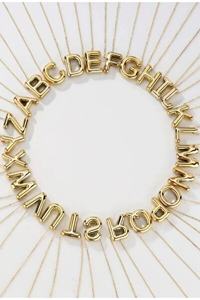 Aslı Jewelry Paslanmaz Çelik Zincirli Altın Renk N Harfli Kolye