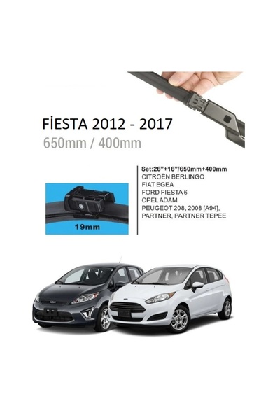SKAUTO Ford Fiesta Ön Cam Muz Silecek Takımı (2012-2017)