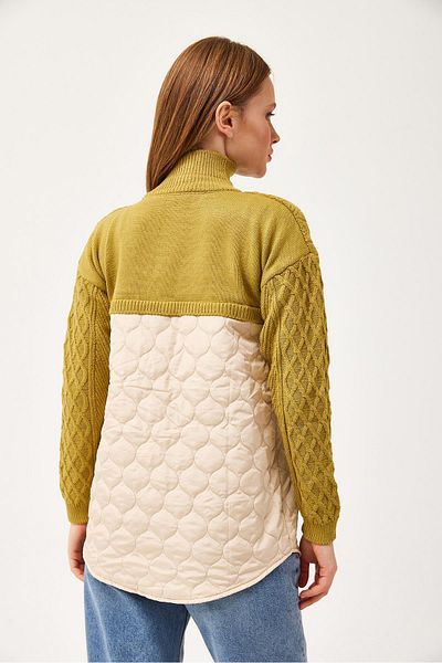 CALİENTE Tricotaj din tricot matlasat Baklava Pulover Muștar