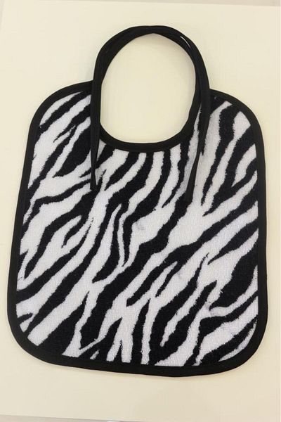 Ender Home Printed Baby Food Bib Curly Piping Cotton Towel Baby Bib