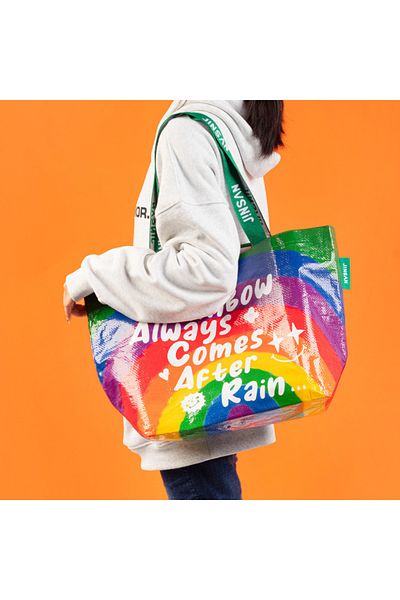 Choice 54x20x35cm rainbow 1pc Large Capacity Creative Shopping Shoulder Bag For Shopping Party And Kitchen