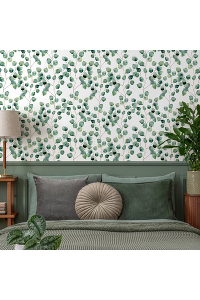 MORDENTE HOME YEŞİL YAPRAK DESENLİ DUVAR KAĞIDI (İSTENİLEN ÖLÇÜDE ÜRETİLMEKTE...