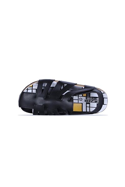 GEZER 00156 Siyah Cırtlı Yazlık Erkek Çocuk Sandalet