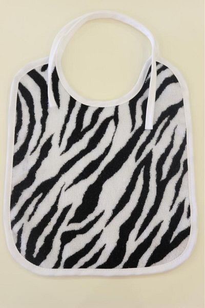 Ender Home Printed Baby Food Bib Curly Piping Cotton Towel Baby Bib