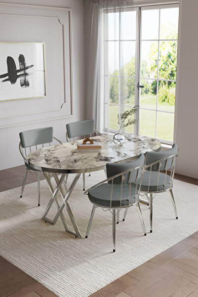 BY ORHAN GÜZEL SELENİT Mutfak Yemek Masası Takımı- 4 KİŞİLİK Mutfak Masa Sand...