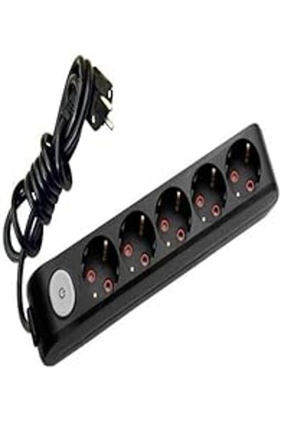 NexGen Multi-Let 5-Way Switch Grounded Cable 2m Cable Socket