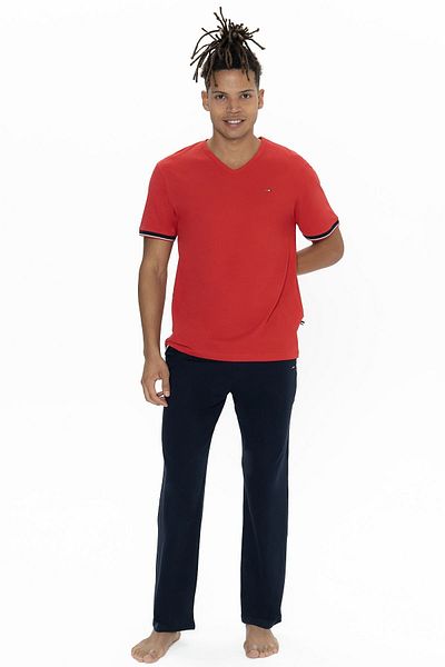 U.S. Polo Assn. U.S. Polo Assn. 18896B Men`S Plus Size Short Sleeve Crew Neck Pajama Set-Red