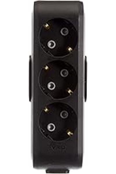 mivento Multi-Let Black Triple Socket with Grounded and Shielded Terminal Block
