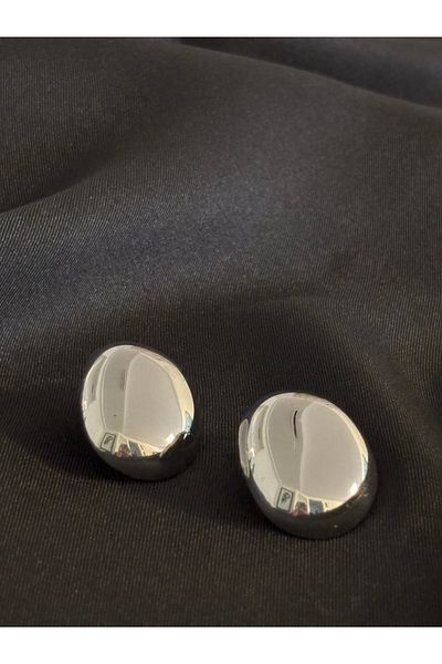 Zeyn Plate Design Silver Steel Earrings