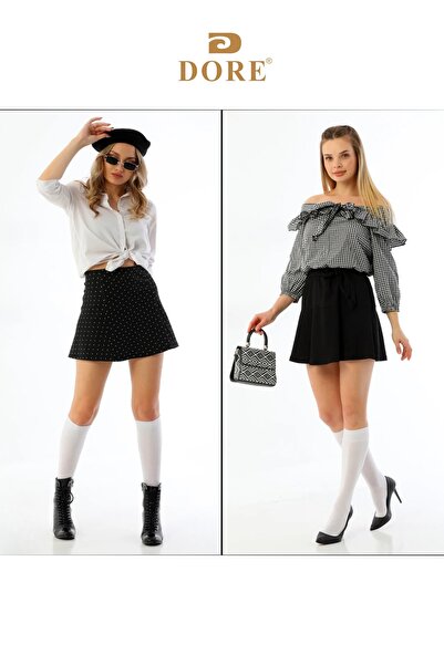 Dore Women's Premium Knee-Length Cotton Socks - 4 Pairs, Seamless and Skin-Free Luxury Bottoming