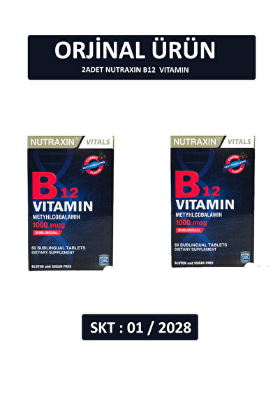 Nutraxin 2 Adet B12 Vitamini 1000 Mcg - Dil Altı Tableti